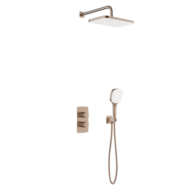 KFA ARMATURA Malaga termosztátos süllyesztett zuhanyrendszer szett, szálcsiszolt rose gold