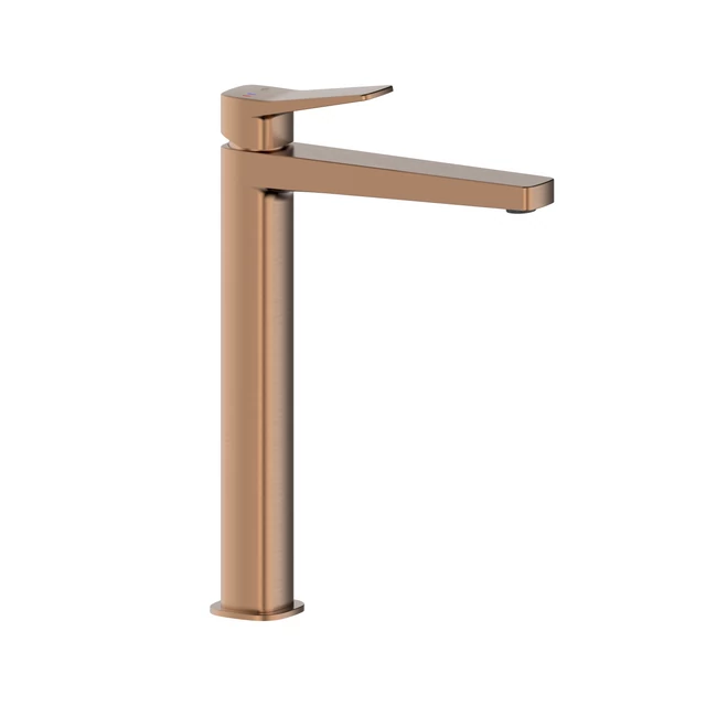 KFA ARMATURA Malaga mosdó csaptelep mosdótálhoz click-clack leeresztővel, szálcsiszolt rose gold