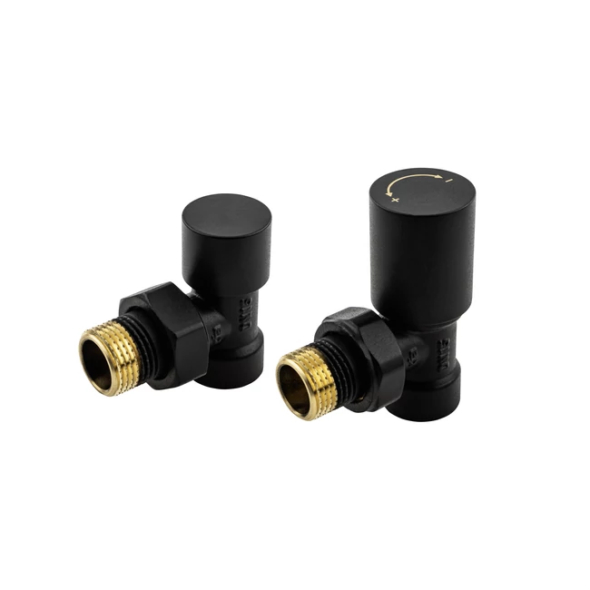 KFA ARMATURA Komfort Pro sarok radiátorszelep szett 1/2", fekete