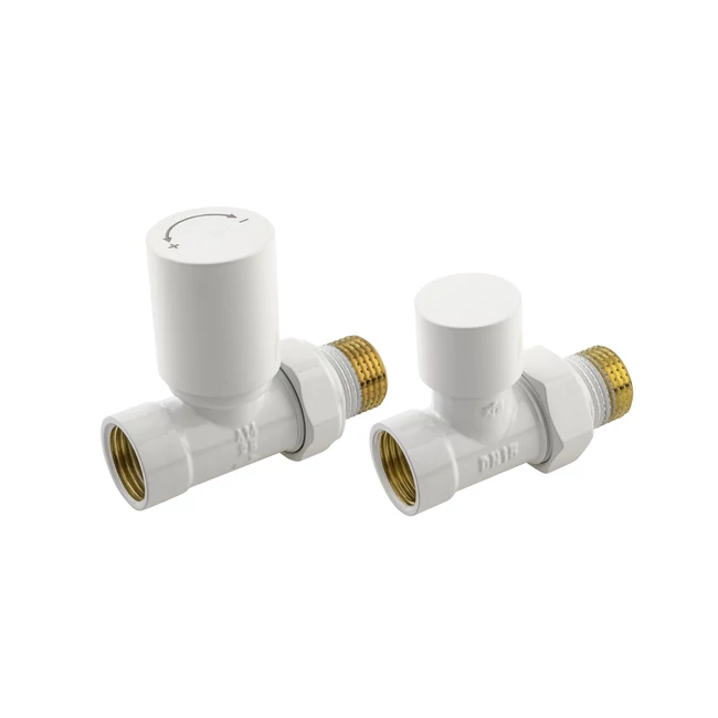 KFA ARMATURA Komfort Pro egyenes radiátorszelep szett 1/2", fehér