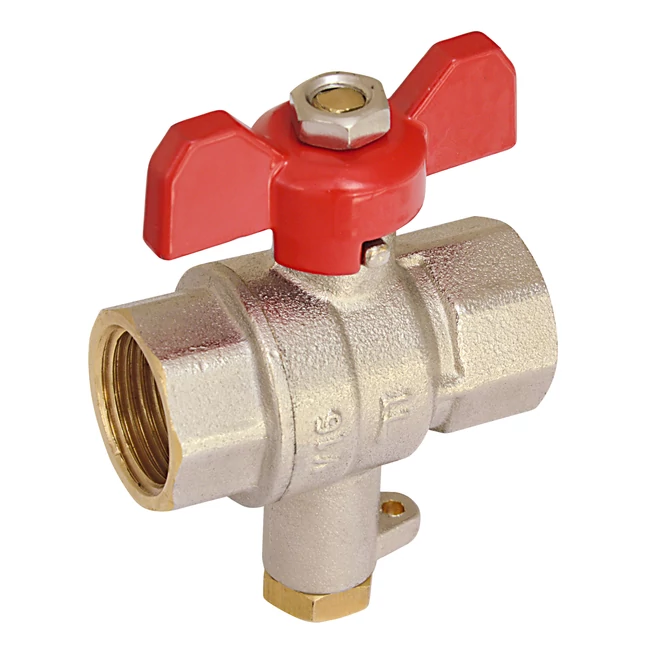 FERRO gömbcsap hőmérőszonda-csatlakozóval, pillangókarral, 3/4" BB