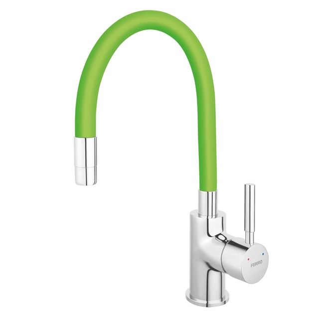 FERRO Zumba álló mosogató csaptelep flexibilis kifolyócsővel, zöld