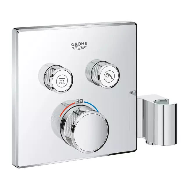 GROHE Grohtherm SmartControl termosztát falsík mögötti telepítéshez, 2 fogyasztóra és beépített zuhanytartóval