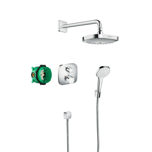 HANSGROHE Croma Select E fasík alatti zuhanyrendszer Ecostat E termosztáttal