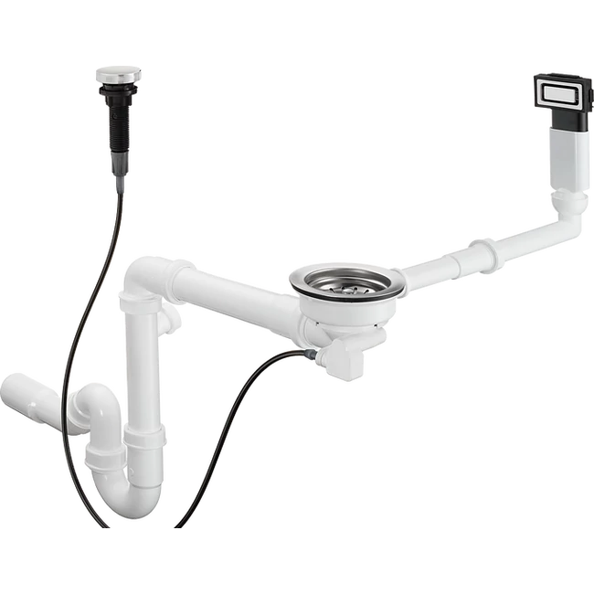 HANSGROHE D14-11 automata le- és túlfolyó szett egymedencés mosogatóhoz