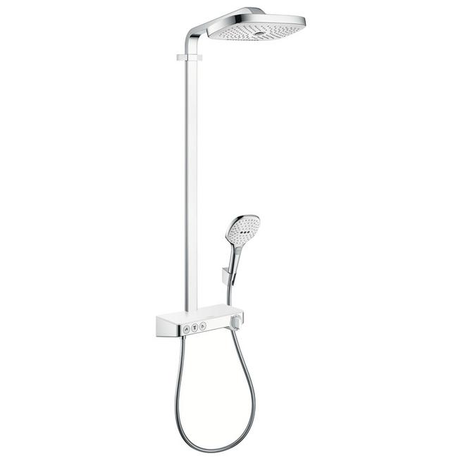HANSGROHE Raindance Select E 300 3jet Showerpipe, fehér/króm