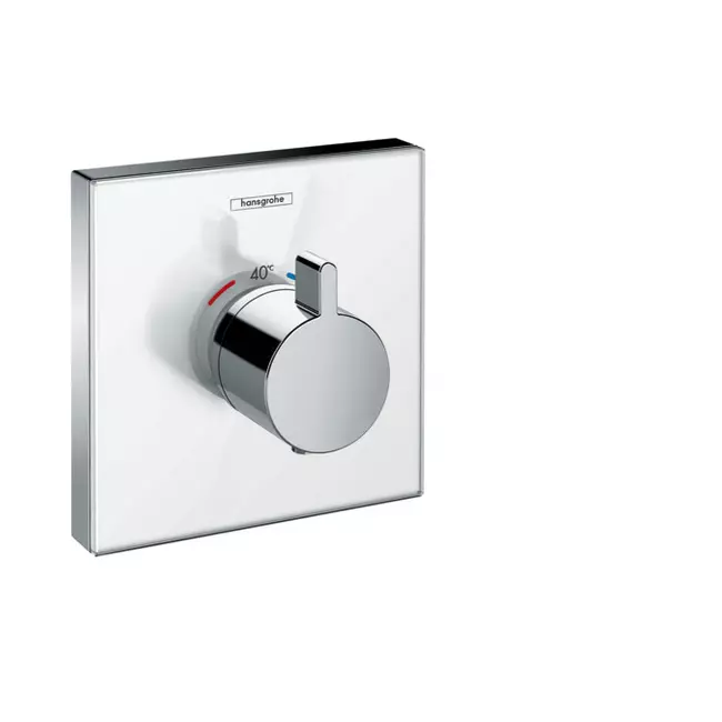 HANSGROHE ShowerSelect Glas termosztátos falsík alatti termosztátos csaptelep, fehér/króm