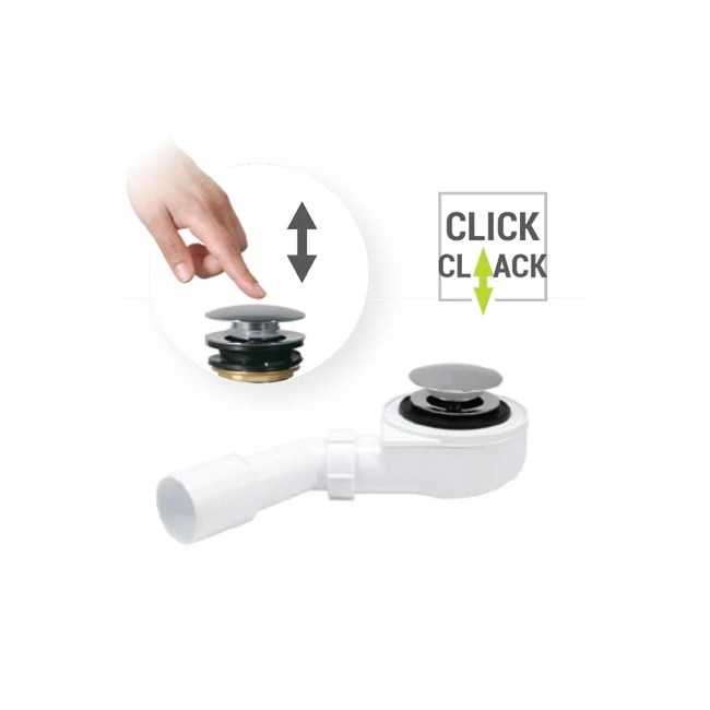 M-ACRYL Click-Clack automata lefolyó, túlfolyó nélkül Héra (160, 180) kádakhoz