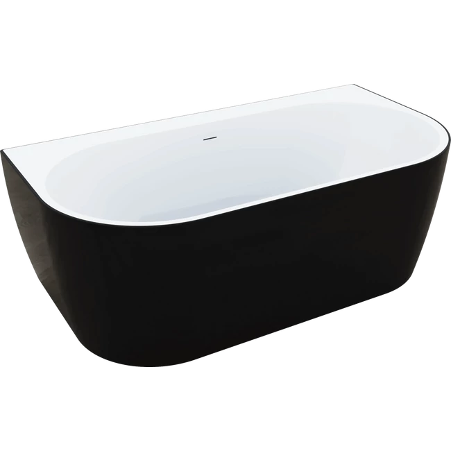 M-ACRYL New Velvet különleges akril kád, matt fekete előlappal + fehér lefolyó