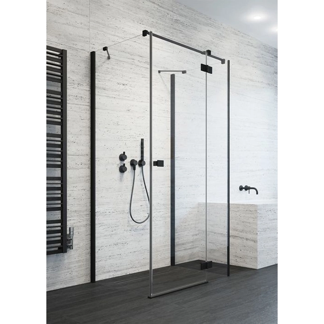 RADAWAY Essenza Black KDJ+S szögletes zuhanykabin - nyílóajtó