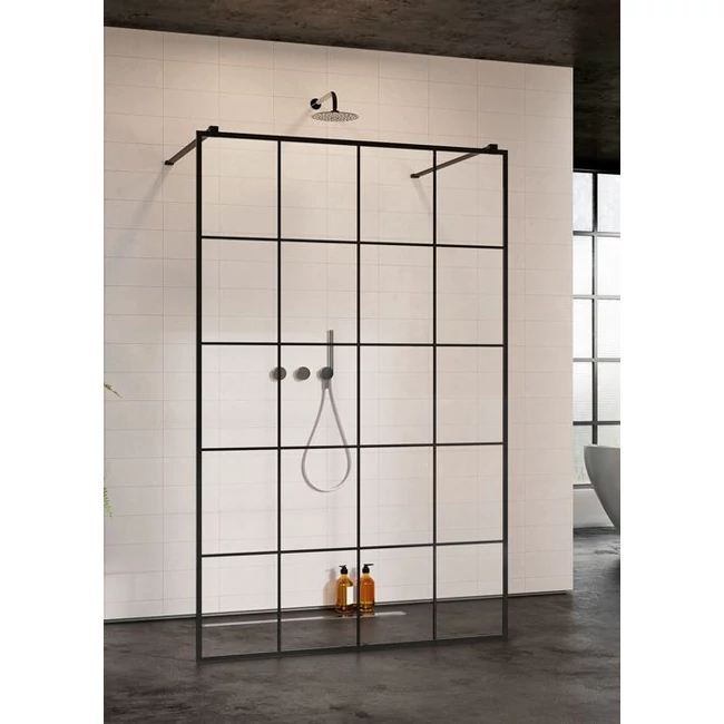 RADAWAY Modo New Black I Factory Walk-in zuhanyfal