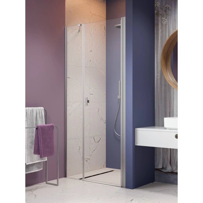 RADAWAY Nes Brushed Nickel DWS I szálcsiszolt króm zuhanyajtó