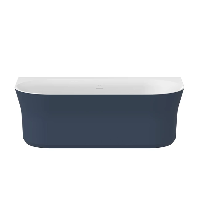 RAVAK Ypsilon Wall szabadon álló akrilkád, deepsea blue/fehér, fehér lefolyó