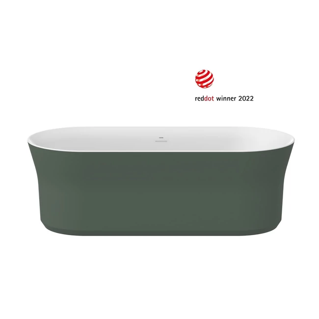 RAVAK Ypsilon szabadon álló akrilkád, fehér/grey green, fehér lefolyó