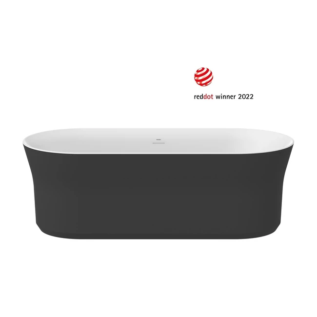 RAVAK Ypsilon szabadon álló akrilkád, fehér/fekete, fekete lefolyó