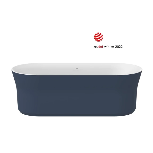 RAVAK Ypsilon szabadon álló akrilkád, fehér/deepsea blue, fehér lefolyó