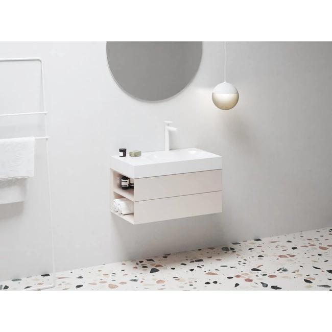 RAVAK SD Lite 80 fürdőszobai szekrény mosdó alá, alabaster pink, balos