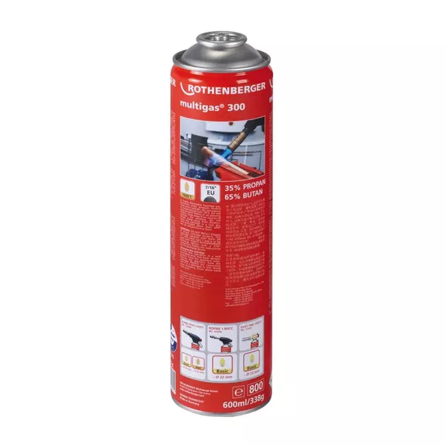 ROTHENBERGER Multigas 300 gázpalack, 600 ml