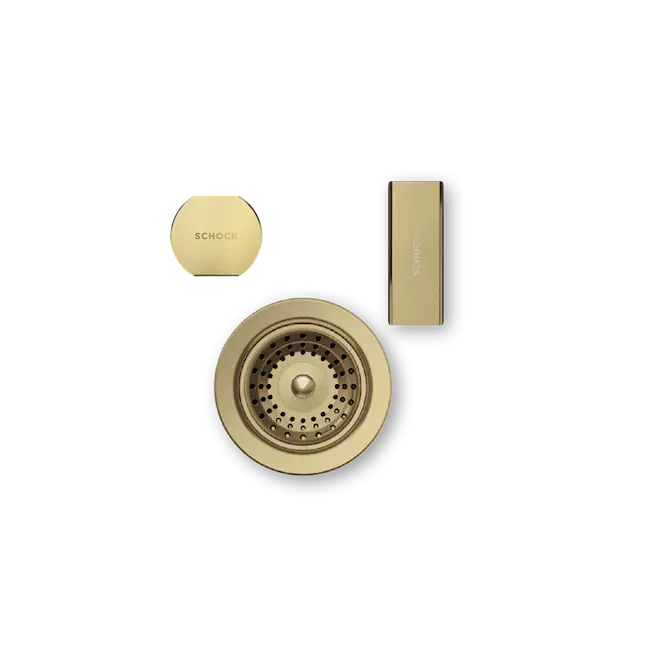 SCHOCK szűrőkosár, távműködtető gomb, túlfolyó takaró - white gold