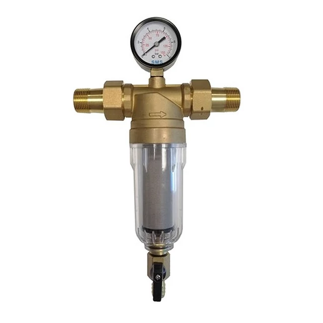 TECHNIK THERM 3/4" előszűrő, 10 baros nyomásmérővel, 50 mikron