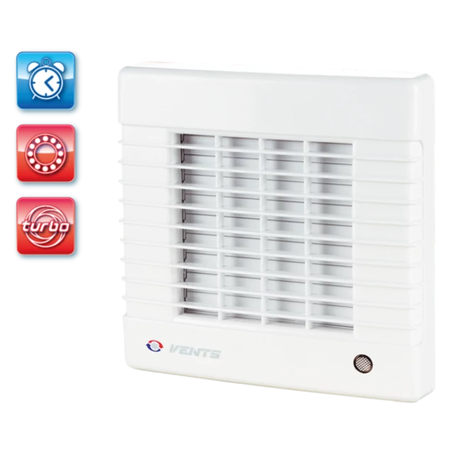 VENTS 100 MAT L Turbo ventilátor, automata zsalus, időzítős, golyóscsapágyas