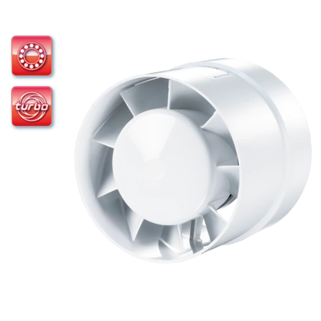 VENTS 125 VKO L Turbo csőventilátor, golyóscsapágyas