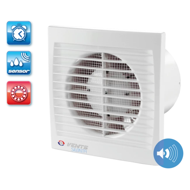 VENTS 125 Silenta - STH L ventilátor, időzítős, páraérzékelős, golyóscsapágyas